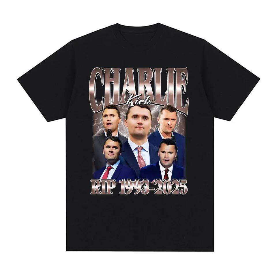 Comical Charlie Kirk RIP 1993-2025 Political Commemorative Retro Graphic Men and Women Summer Print Pure T-shirt C260207