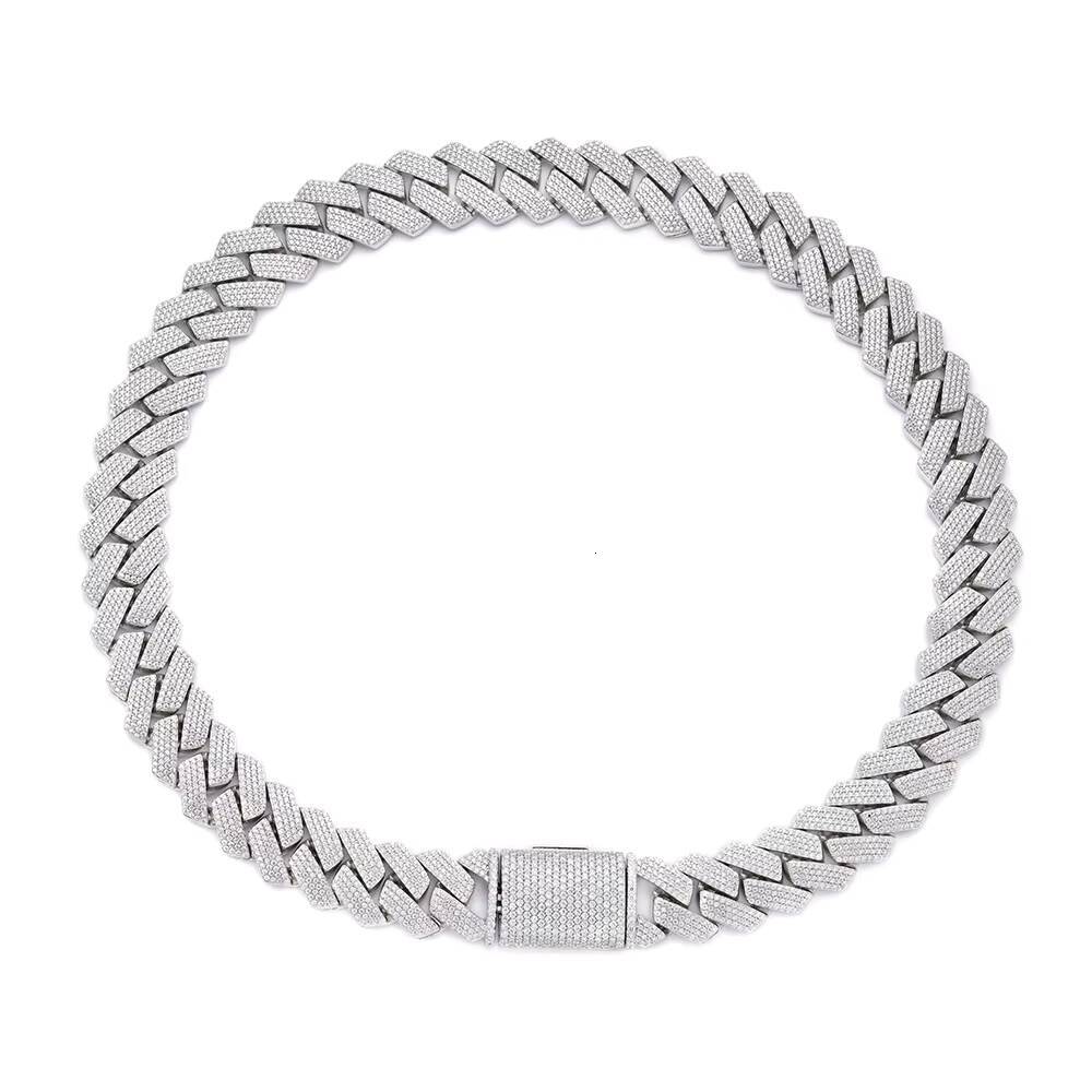 20mm Iced Out Pass Vvs Moissanite Diamond Tester Bling Cuban Link Chain Necklace 925 Sterling Silver Men Hip Hop Cuban Link Chain