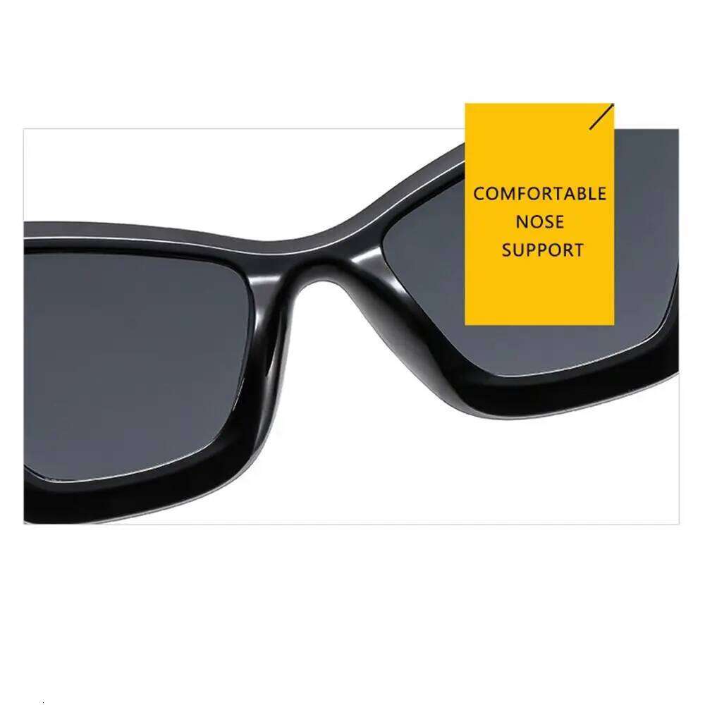 Trendy Oversized Cat Eye Sunglasses UV400 Beach Travel Punk Sun Glasses Black Shades for Women & Men Y260207