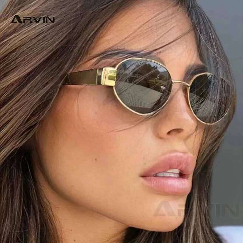 Fashion Oval Sunglasses Women Retro Trend Outdoor Metal Sun Glasses High Quality Classic Men Luxury Brand Eyewear UV400 Goggles Y260207