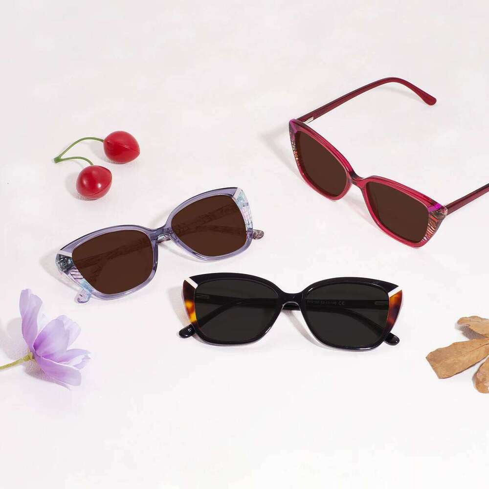 New Women Acetate Polarized Sunglasses Butterfly Square Vintage Luxury Large Cat Eye Sun Protection Glasses Driving Travel UV400 Y260207