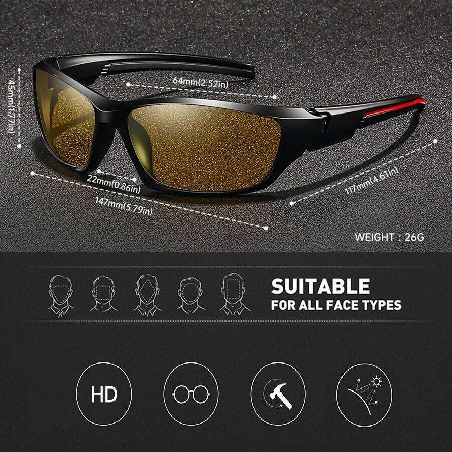 Fashion Vintage Sports Driving Fishing Unisex Night Vision Glasses Reduce Visual FatigueAnti-Glare Anti reflective UV400 Eyewear Y260207