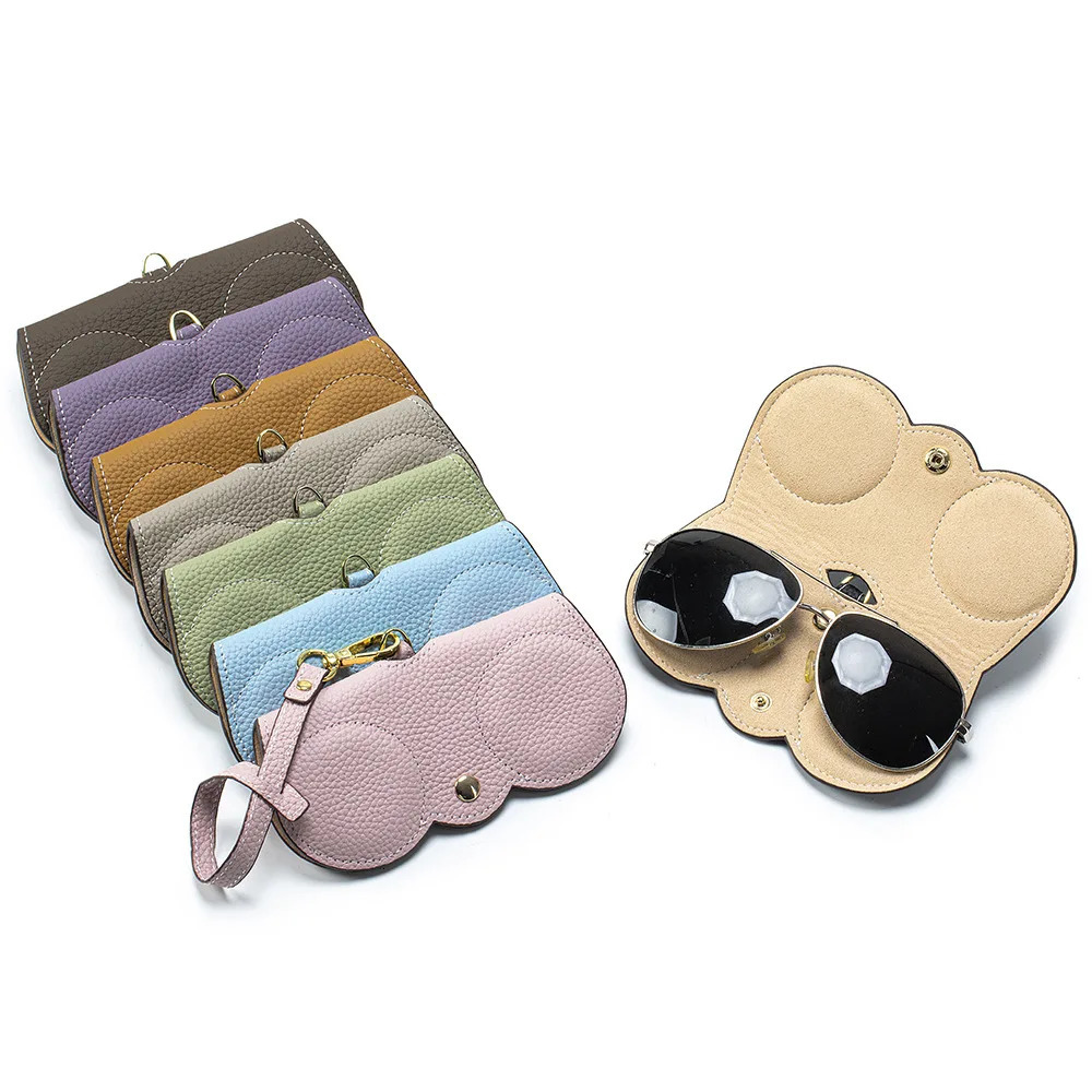 Portable Genuine Cowhide Padded Protection Sunglasses Case 2026 Artistic Accessory Cow Leather Eyewear Case Storage Pouch 260107