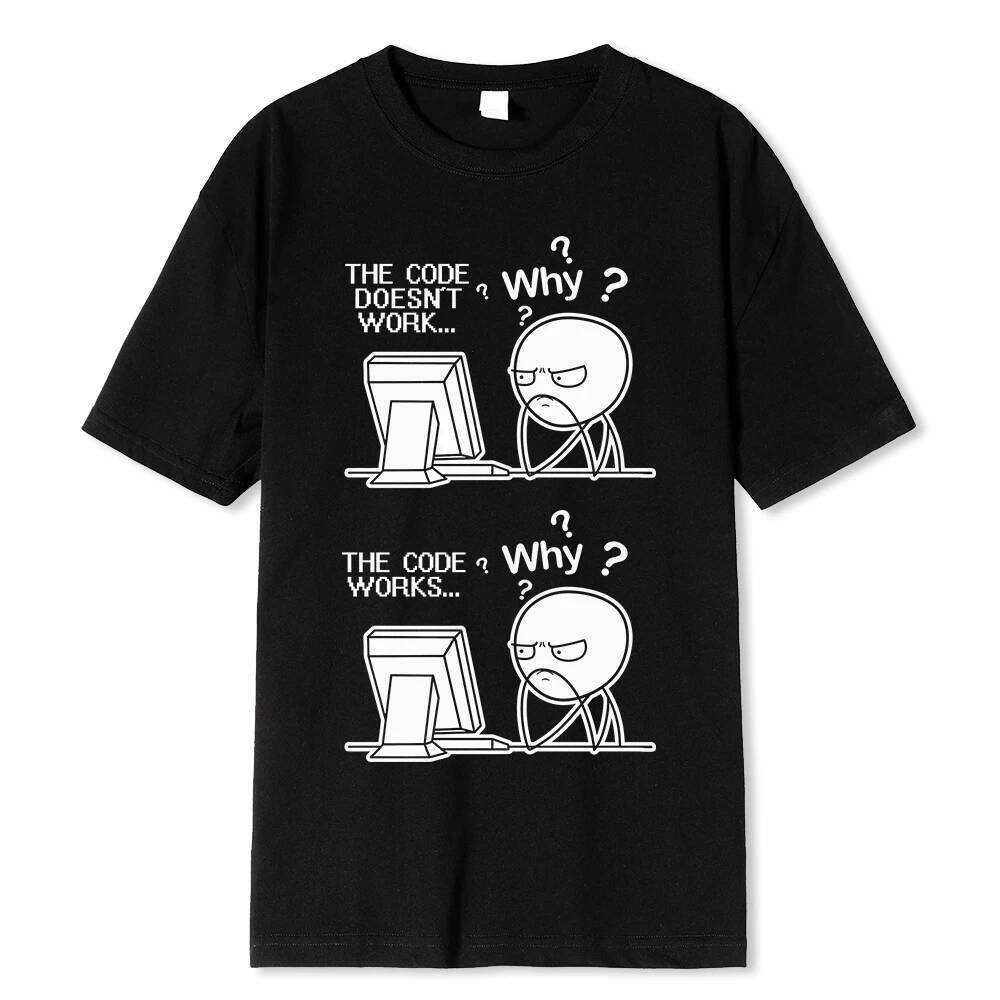 Creative Funny Programmer Code Works Why Casual Print T-Shirt Camiseta Hombre Linux Operating System Fashion Streetwear For Men C260207