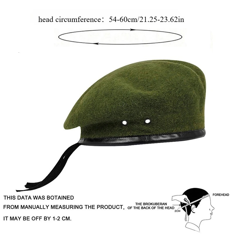 Large Size Wool Military Army Berets Hat for Big Head Unisex Men Women Devil Soldier Winter Warm Wide Beret Cap Painters Hats 260205