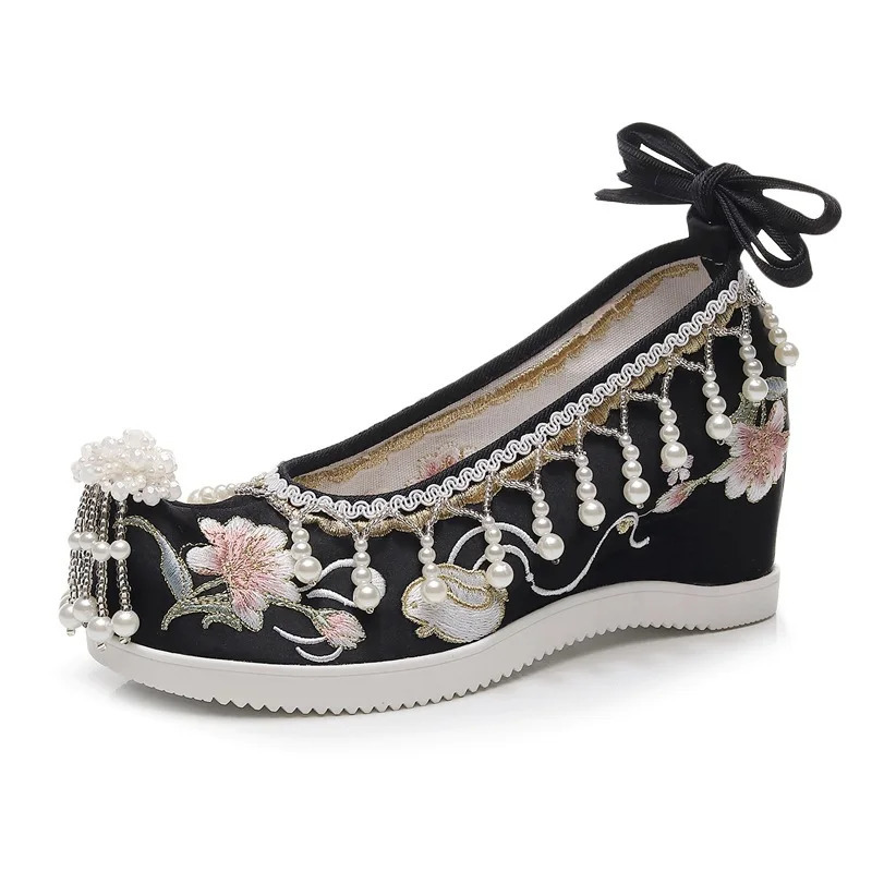 Spring Summer High Heel Hanfu Shoes Embroidered Chinese Style Wedding 260208