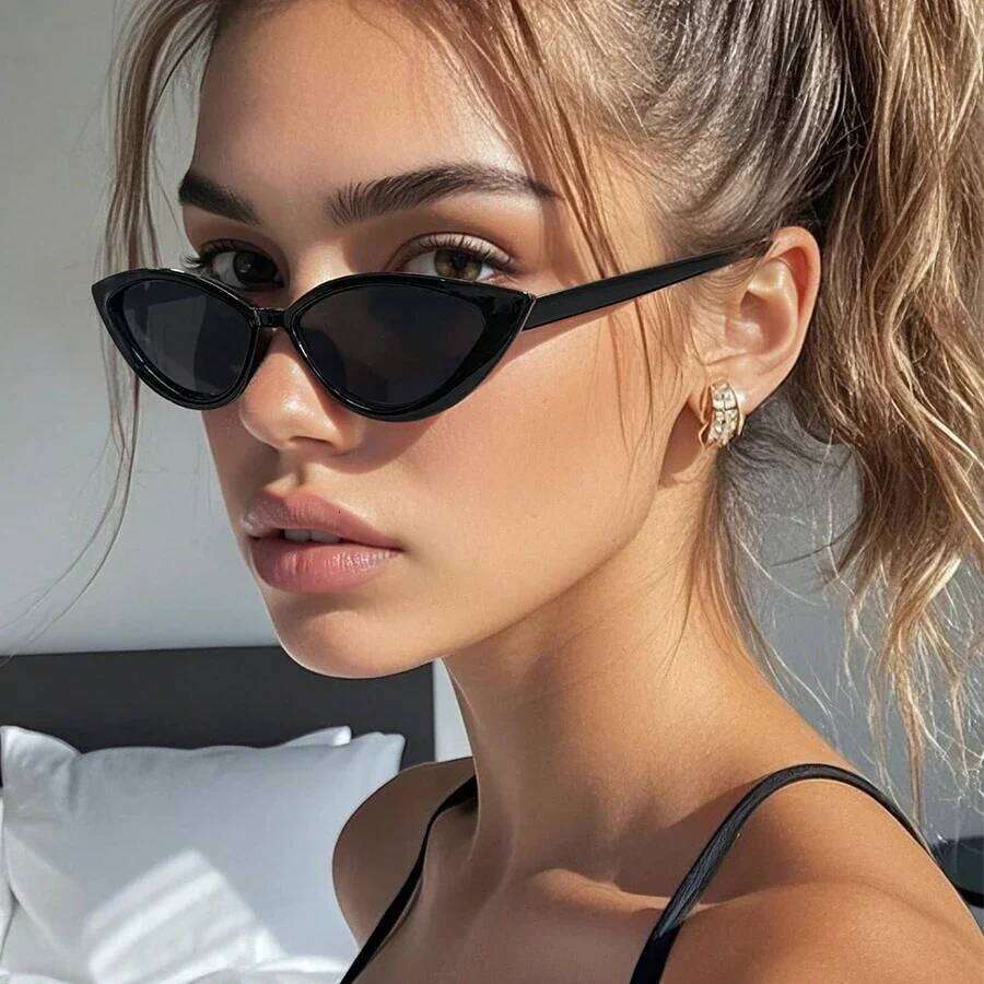 New Cat Eye Women Black Luxury Design Eyewear Female Party Glasses Fashion Retro Driving UV400 Sunglasses Y260207