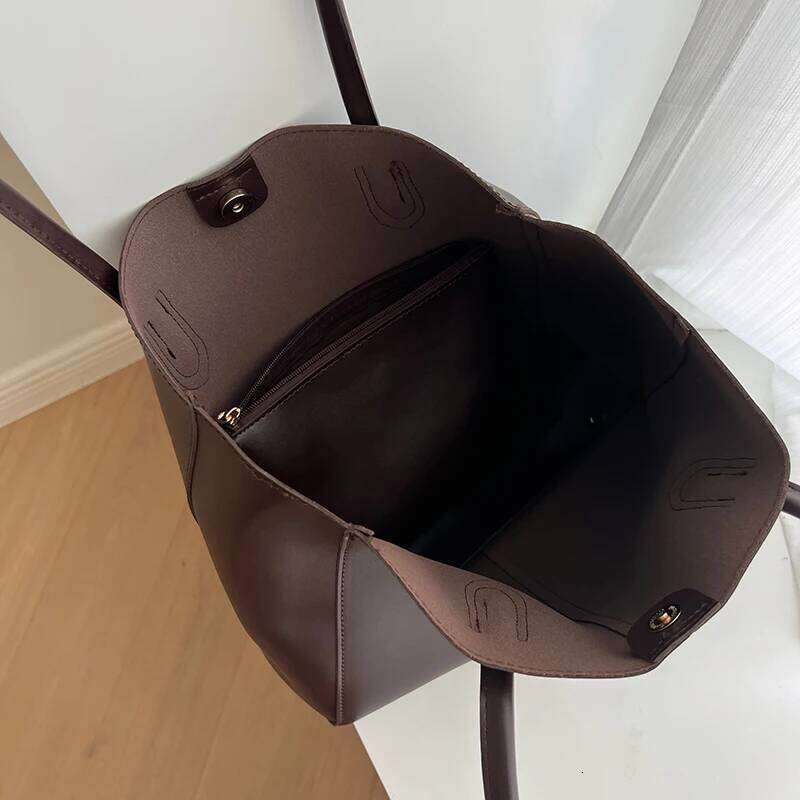 Vintage women's tote bag, new Korean version, large capacity, simple commuting bag,fashionable and versatile,single shoulder bag C260207