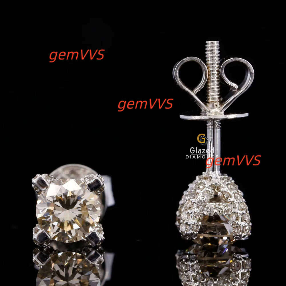 Women's Trendy Diamond Stud Earrings 925 Sterling Silver Round Brilliant Cut VVS Clarity Party Wedding Gift Rhodium Plated