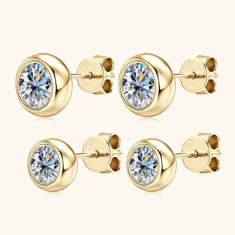 1.2 Carat Round Moissanite Earrings S925 Silver Bubble Simple Fashion Ear Women Stud Jewelry For Lovers