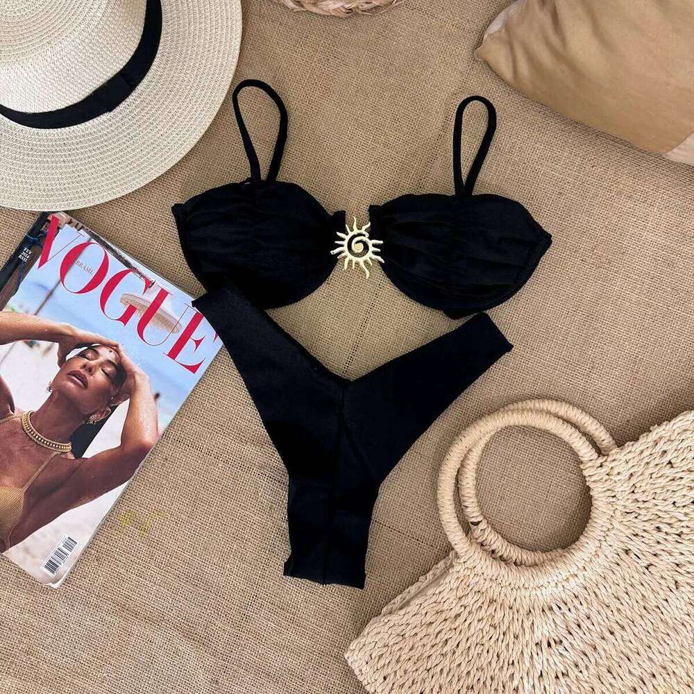 Sexy 2025 Push Up Bikini Set Two Piece Swimwear High Cut Biquini Thong Swimsuit Summer White Brazilian Bathing Suit Beachwear C260207