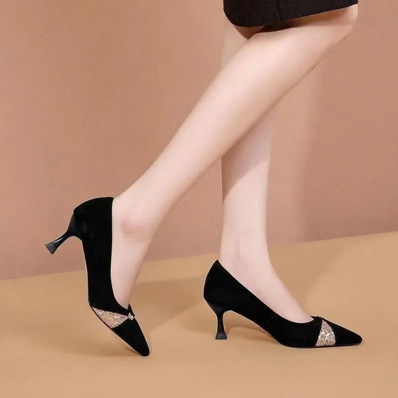 cresfimix women cute sweet light weight black spring slip on stiletto heel shoes lady fashion comfort elegant pumps ea688 260208