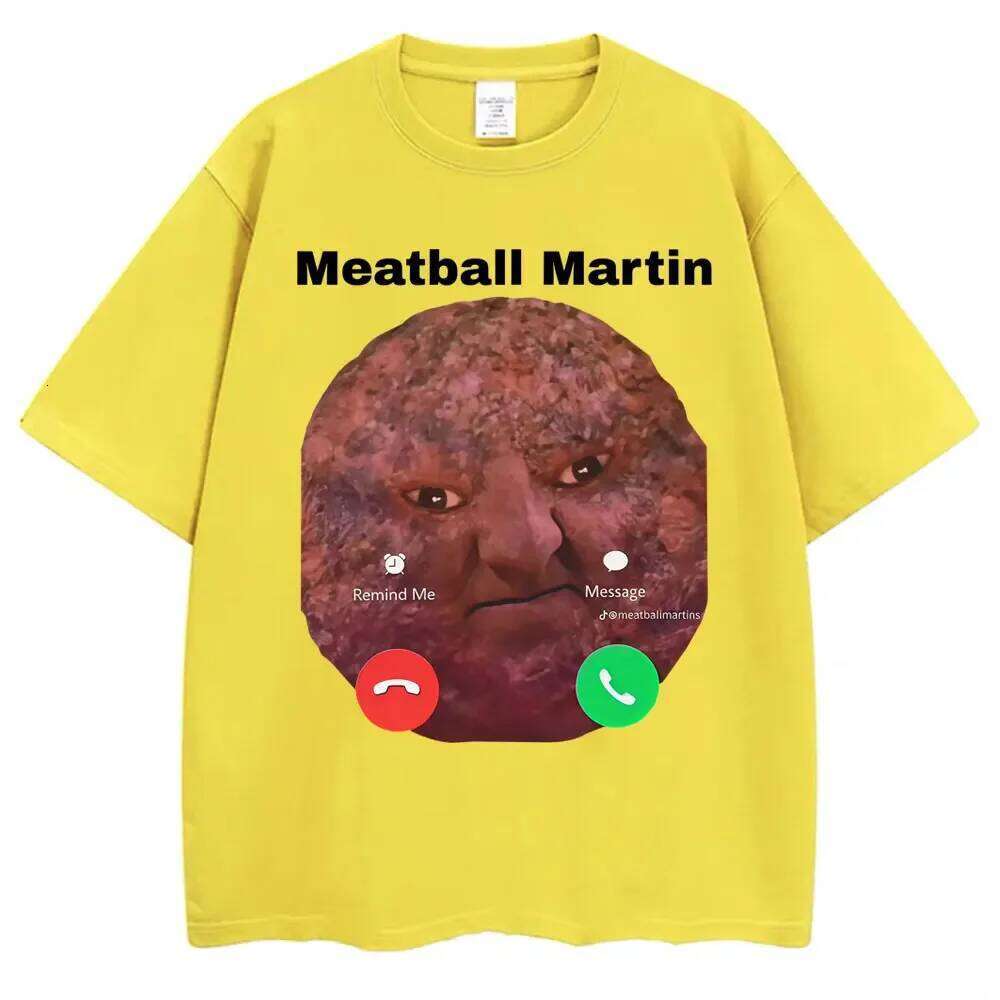 Funny Meatball Martin T-shirt Women's Humor Retro Summer Casual Short Sleeve Fashion Women Clothing Graphic T Shirts Personality C260207