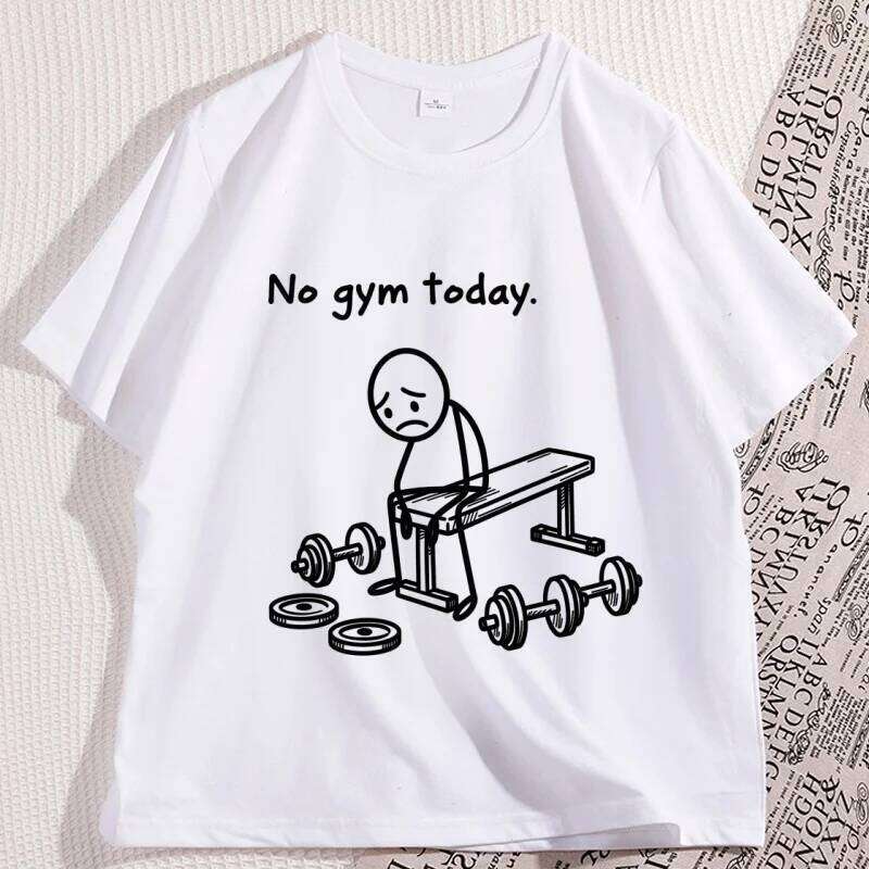 No Today Funny Fitness Tshirt Gym Lover T Shirt Lazy Workout Humor T-Shirt Men Women Cotton Tees C260207
