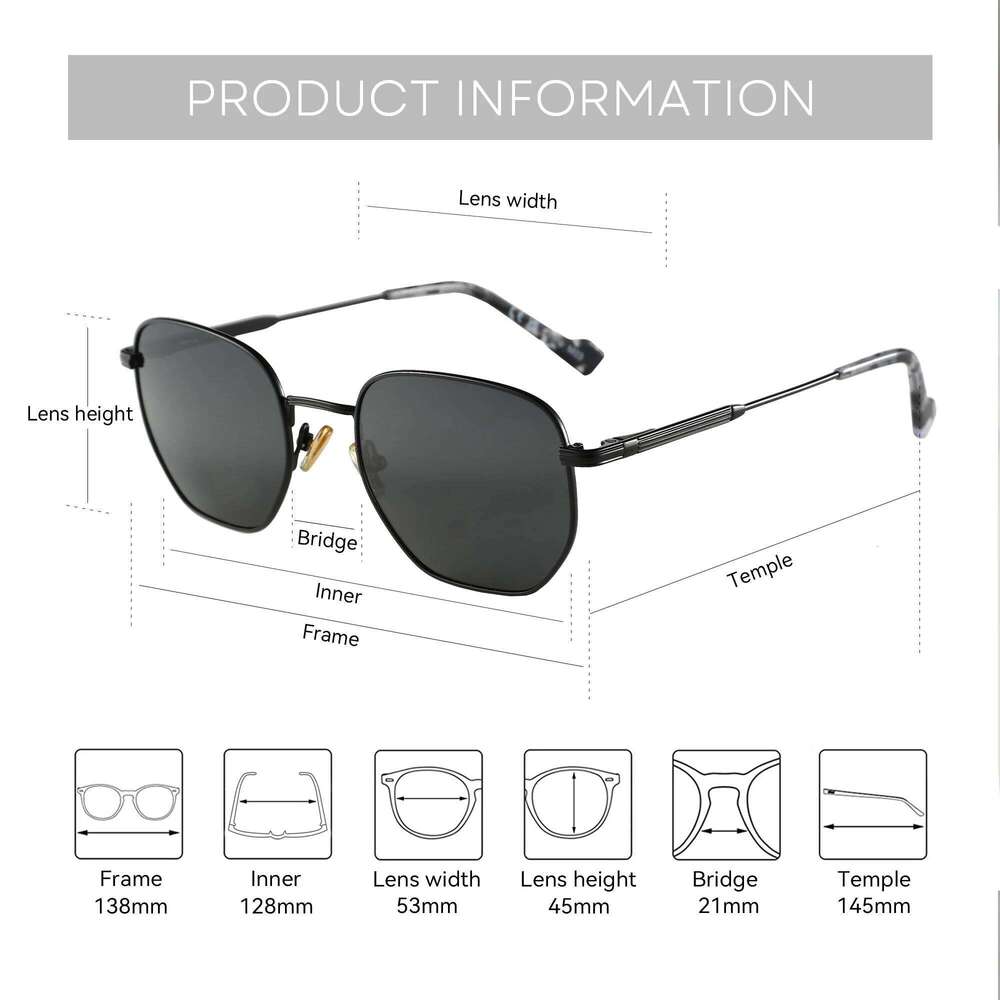 ZENOTTIC Fashion 2024 Hexagonal Geometry Polarized Sunglasses for Men and Women Polygon Metal Shade Pilot Sun Glasses ZS1203 Y260207