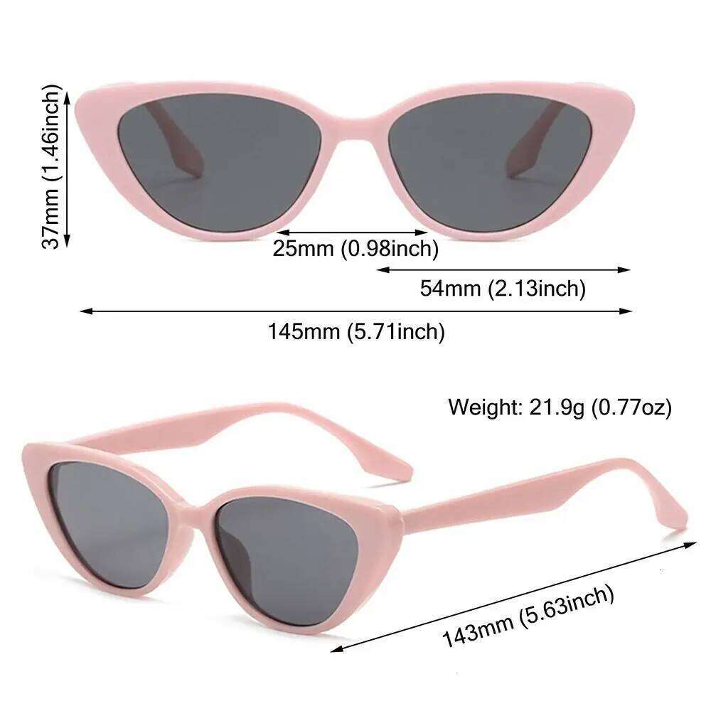 Cat Eye Shape Sunglasses Small Frame Beach Protection Sun Fashion UV400 Shades 90s Glasses Summer Eyewear Y260207