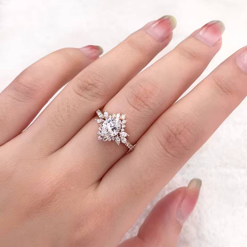 Trend Design IGI GIA Certified HPHT CVD VVS1 Lab Grown Oval Cut Diamond 1CT-6CT 14K 18K Solid Gold Jewelry Engagement Ring Women