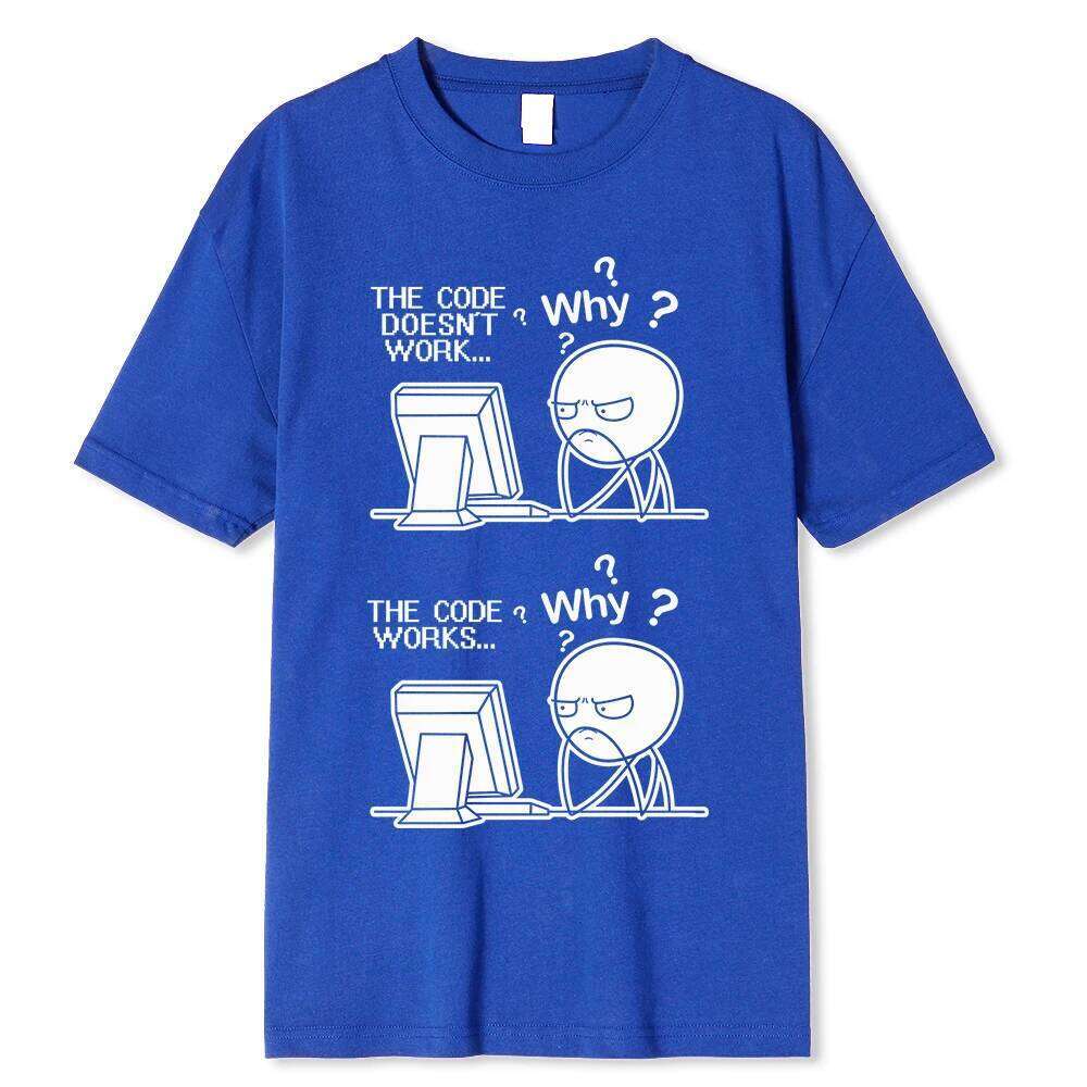 Creative Funny Programmer Code Works Why Casual Print T-Shirt Camiseta Hombre Linux Operating System Fashion Streetwear For Men C260207