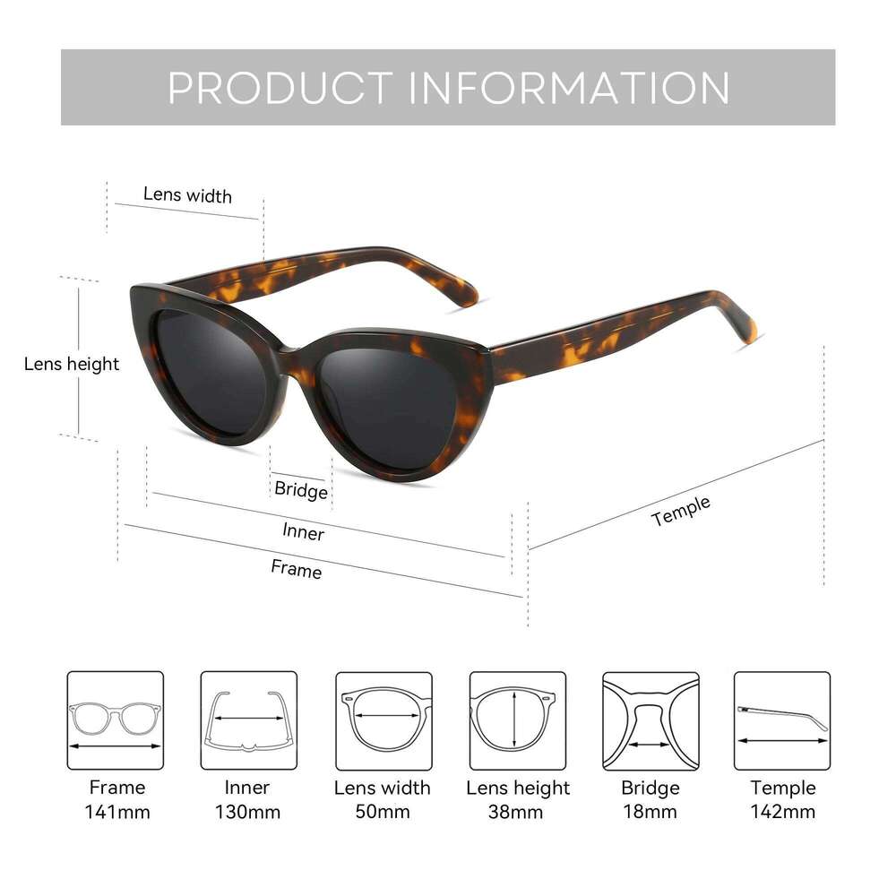 ZENOTTIC Retro Cat Eye Polarized Sunglasses Handmade Acetate UV400 Protection Sun Glasses Shade for Women Y260207