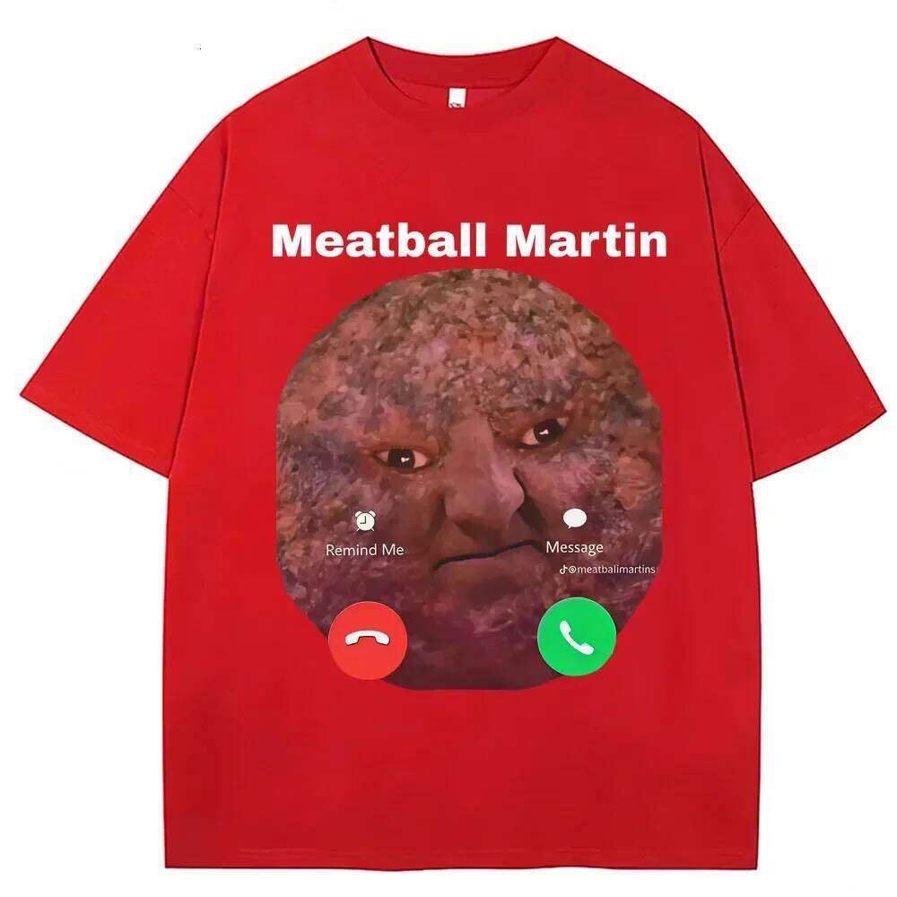 Funny Meatball Martin T-shirt Women's Humor Retro Summer Casual Short Sleeve Fashion Women Clothing Graphic T Shirts Personality C260207