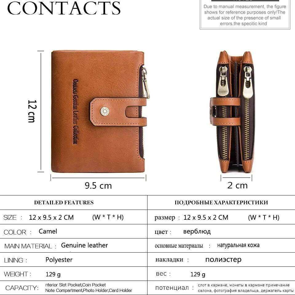 Contact's Name Engraving Genuine Leather Men Wallet Double Zipper Coin Purse Small Card Holder Money Clip Mens Bag Handbag Y260206