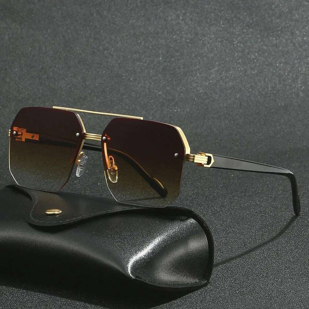 Polygon Sunglasses Rectangle Fashion Metal Frame Women Men Large Square Sun Glasses for Female Male Gradient Traveling Oculos Y260207