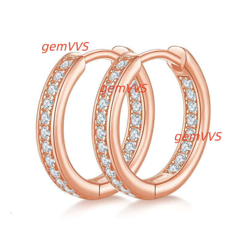 0.32Ct Diamond Earring 925 Silver Jewelry Women Engagement Huggie Hoop Earrings With Moissanite
