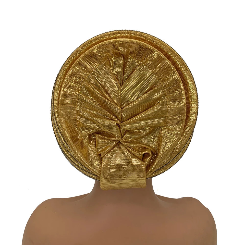 Diamonds Spiral Beret Turban for Women Afrcian Lady Head Wraps Female Berets Turban Nigeria Headpiece Wedding Party Gele 260205
