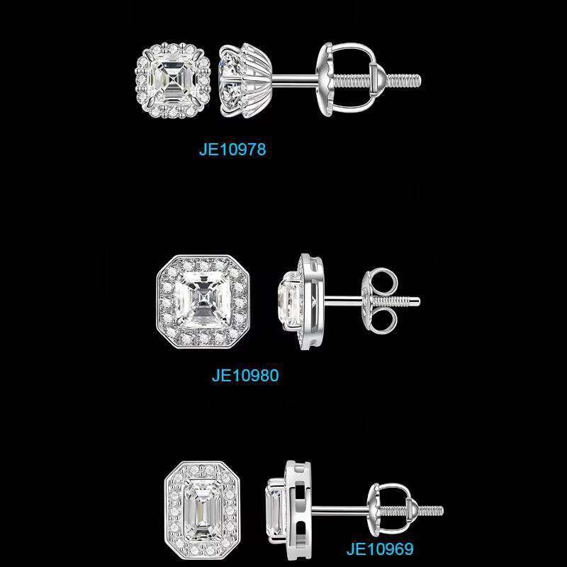Delicate Design Precious 925 Silver Men's Stud Earring With D Grade Moissanite Diamonds