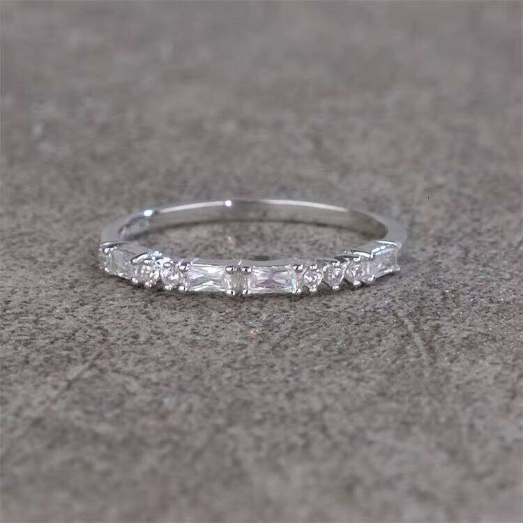 Engagement Cubic Zirconia Diamond S925 Sterling Silver Exquisite Zircon Geometric Wedding Ring For Women