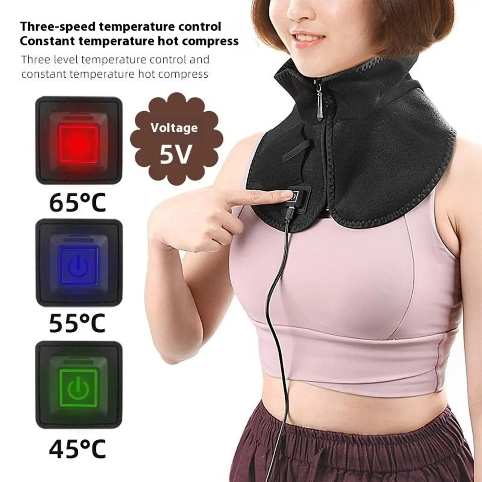 USB Electric Neck Heating Pad 3-Temperature Soothing Warmer Christmas Birthday Present for Mom Dad Elderly Senior 260107