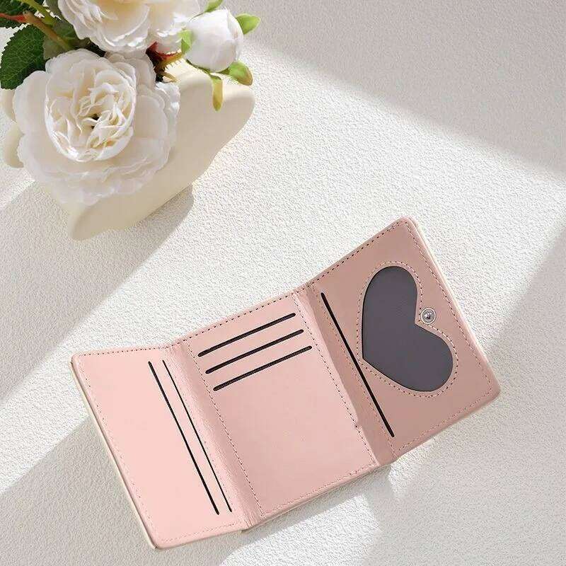 New Kitten Print Wallet 5 Color Money Bags Short Cute Small Women's Student Girl ID Bag Card Holder Coin Purse Y260206