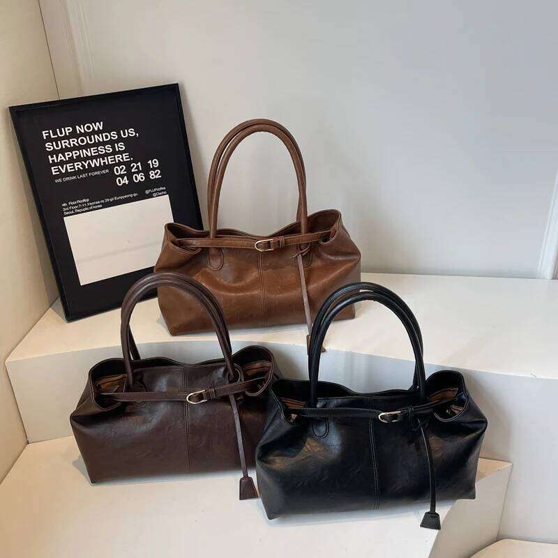 LEFTSIDE PU Leather Tote Bag for Women Shoulder Bags 2025 Designer Luxury Short Handle Solid Color Handbags and Purses C260207