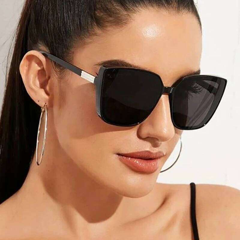 Cat Eye Women Sunglasses Vintage Designer Fashion Black Sun Glasses Big Frame Cool Sexy Female Y260207