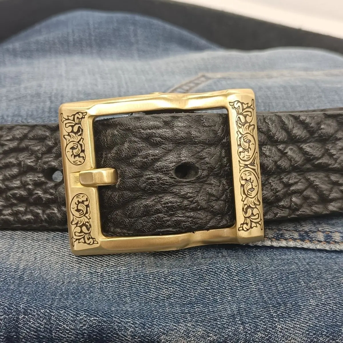 38CM Thicken Private Customized Handmade Leather Belt Men Western Cowboy Belt for Jeans Wide 5 Holes Gift Box Packaging 260124