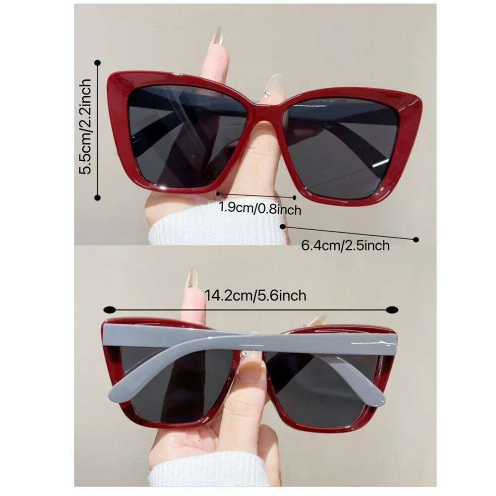 Trendy Large Frame Cat Eye Sunglasses for Women Men Retro Square Sun Glasses UV400 Protection Goggle Fashion Eyewear Shades Y260207