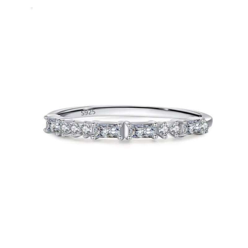Engagement Cubic Zirconia Diamond S925 Sterling Silver Exquisite Zircon Geometric Wedding Ring For Women