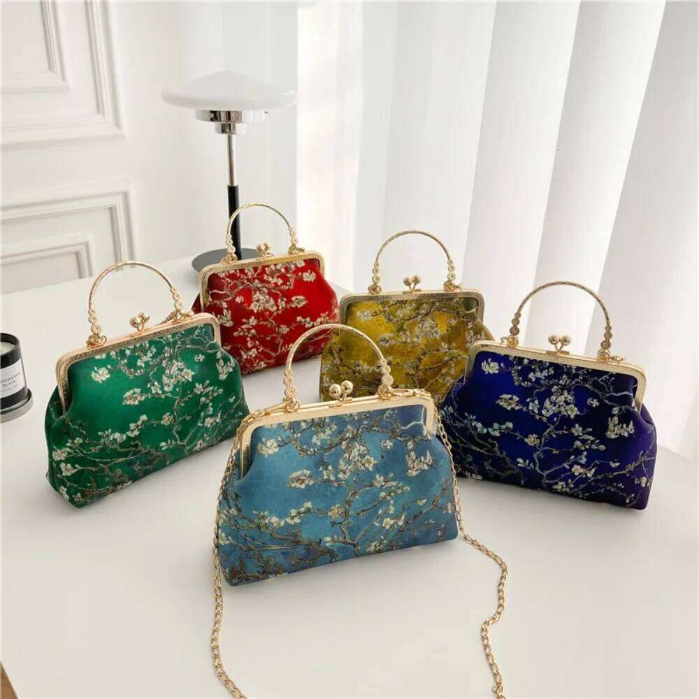 Fashion Chinese Style Banquet Embroidery Pearl Handle Qipao Bag Trendy High Capacity Handbag Women