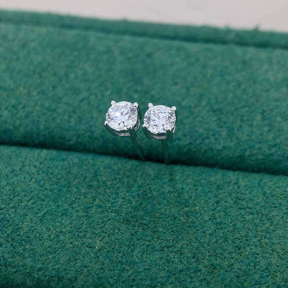 VOAINO Custom Round Cutting 14K 18K Gold VVS Lab Grown HPHT Diamond Earrings Fine Jewelry Ear Stud Gift For Girls