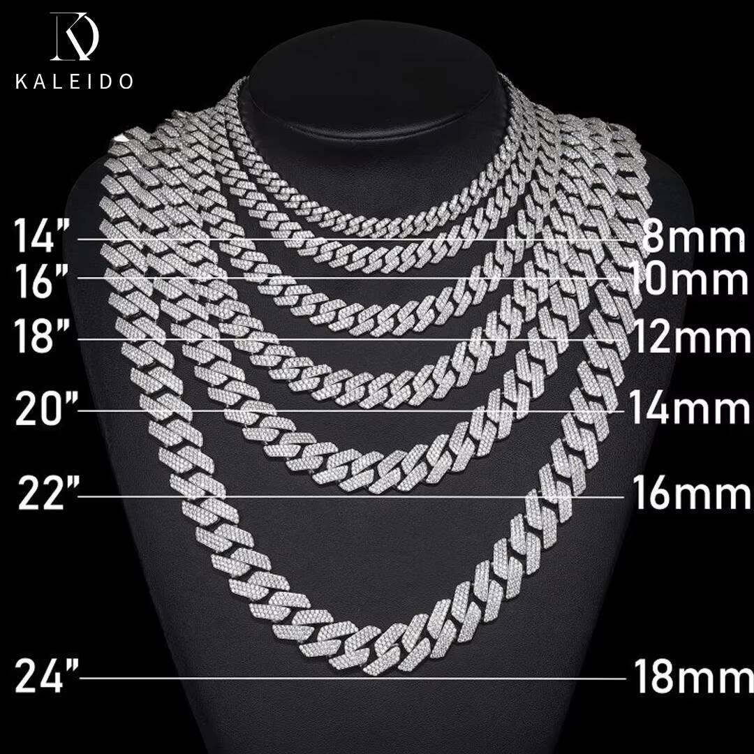 Kaleido Warehouse Fast Delivery Tennis Chain Necklace 925 Sterling Silver VVS Moissanite Diamond Clustered High Quality Stylish