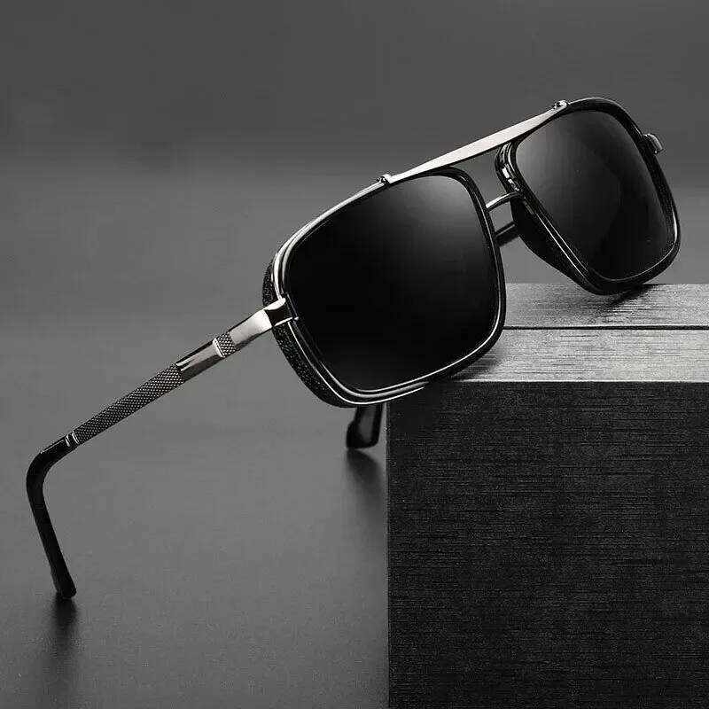 Polarized Punk Sunglasses Men Vintage Fashion Steampunk Square Sun Glasses Male Driving Googles Summer Travelling Shades UV400 Y260207