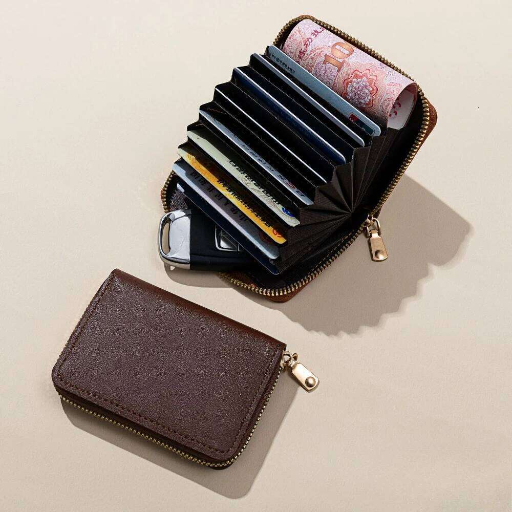 Business Solid Color ID Credit Holder New Women's Multiple Card Slots PU Leather Pocket Case Coin Purse Wallet Y260206