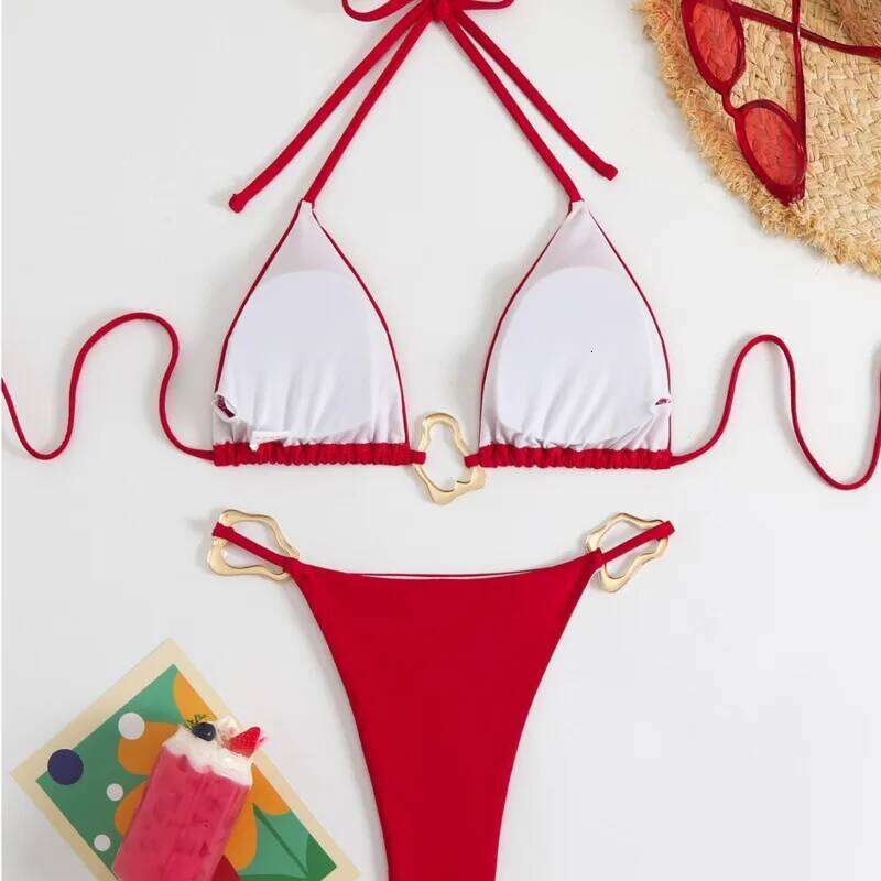 Sexy White Bikinis Women's Swimwear Female Swimsuit For Swimming Wear Bathing Suits Brazilian Bikini Set Beachwear Pool Bather C260207