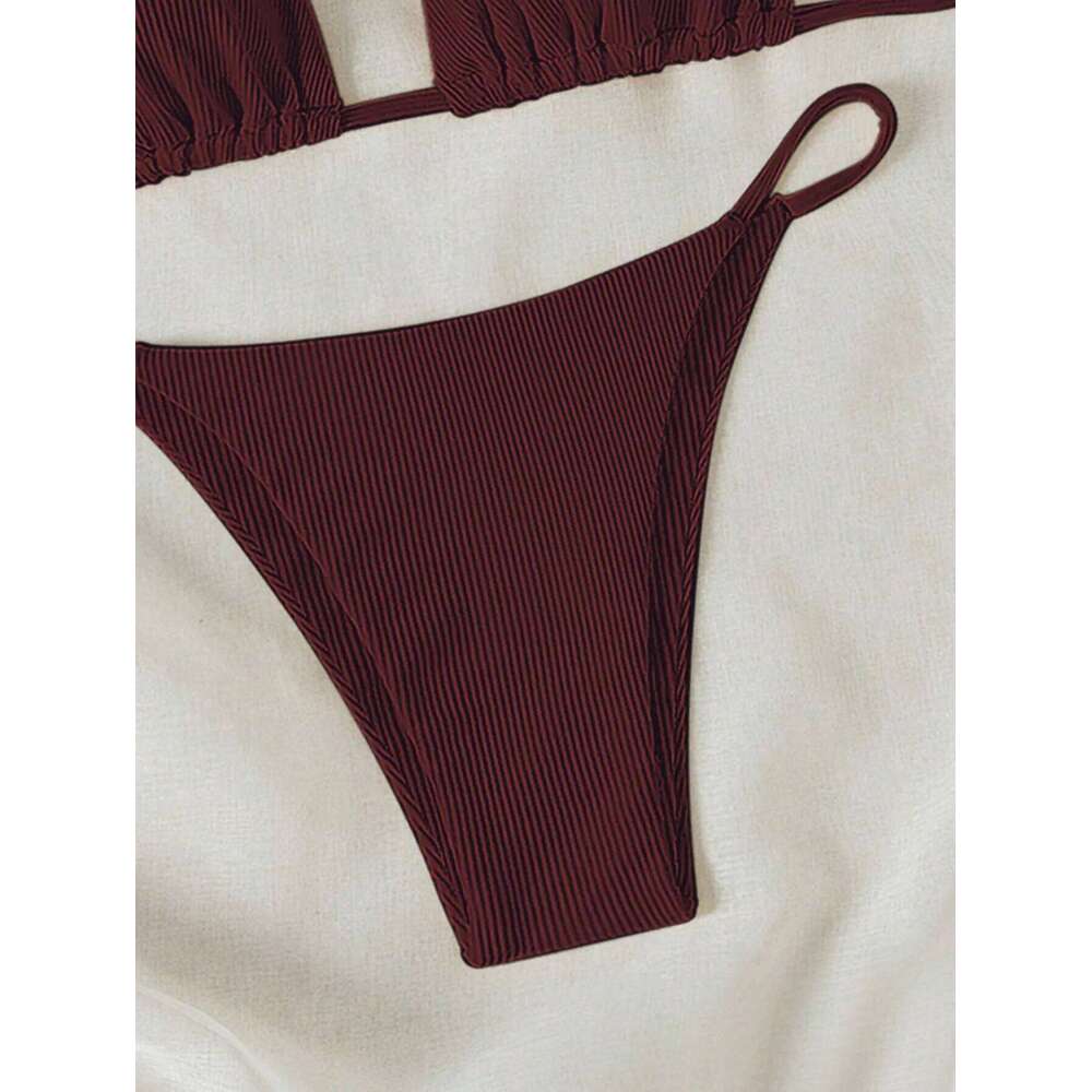 Summer wine red sexy bikini outerwear set suitable for women to take photos at the seaside hot spring C260207