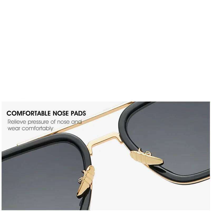 Fashion frame Tony Stark Style Women Sunglasses Men Square Brand Design Sun Glasses Oculos Retro Male Iron Y260207
