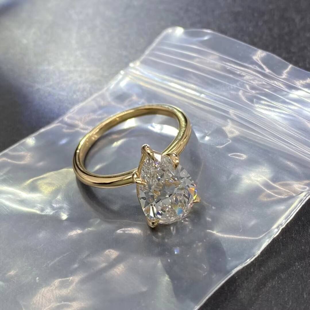 3CT IGI Certificated 10K 14K 18K Yellow Gold CVD Lab Grown Diamond Engagement Ring