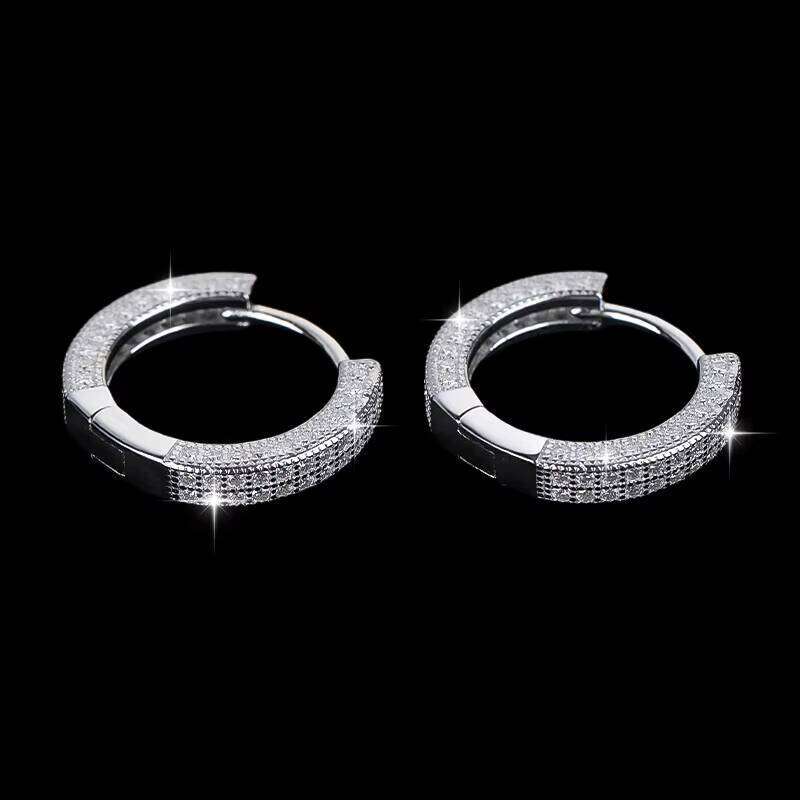 High Quality Gold Plated 925 Sterling Silver VVS D Color Moissanite Earrings For Men And Women