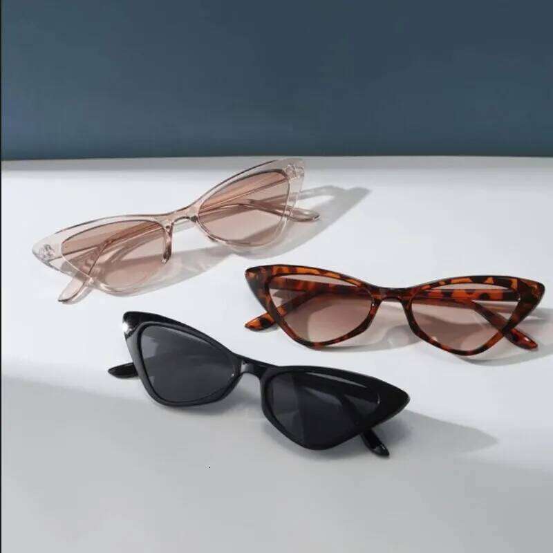 3 Pairs Per Small Women Cute Skinny Cat Eye Eyewear Retro Vintage Narrow Cateye Sunglasses Set Y260207