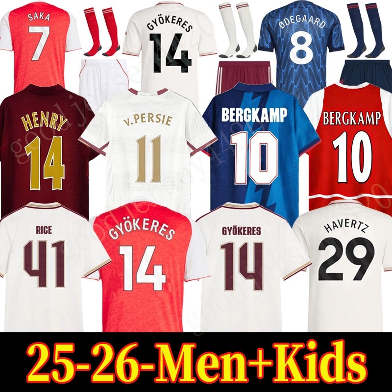 Arsenaljersey kit jersey football tops Soccer Jerseys vintage SAKA GYOKERES RAYA 25 26 EZE ODEGAARD RICE MADUEKE MARTINELLI HAVERTZ BERGKAMP HENRY retro kids Shirt