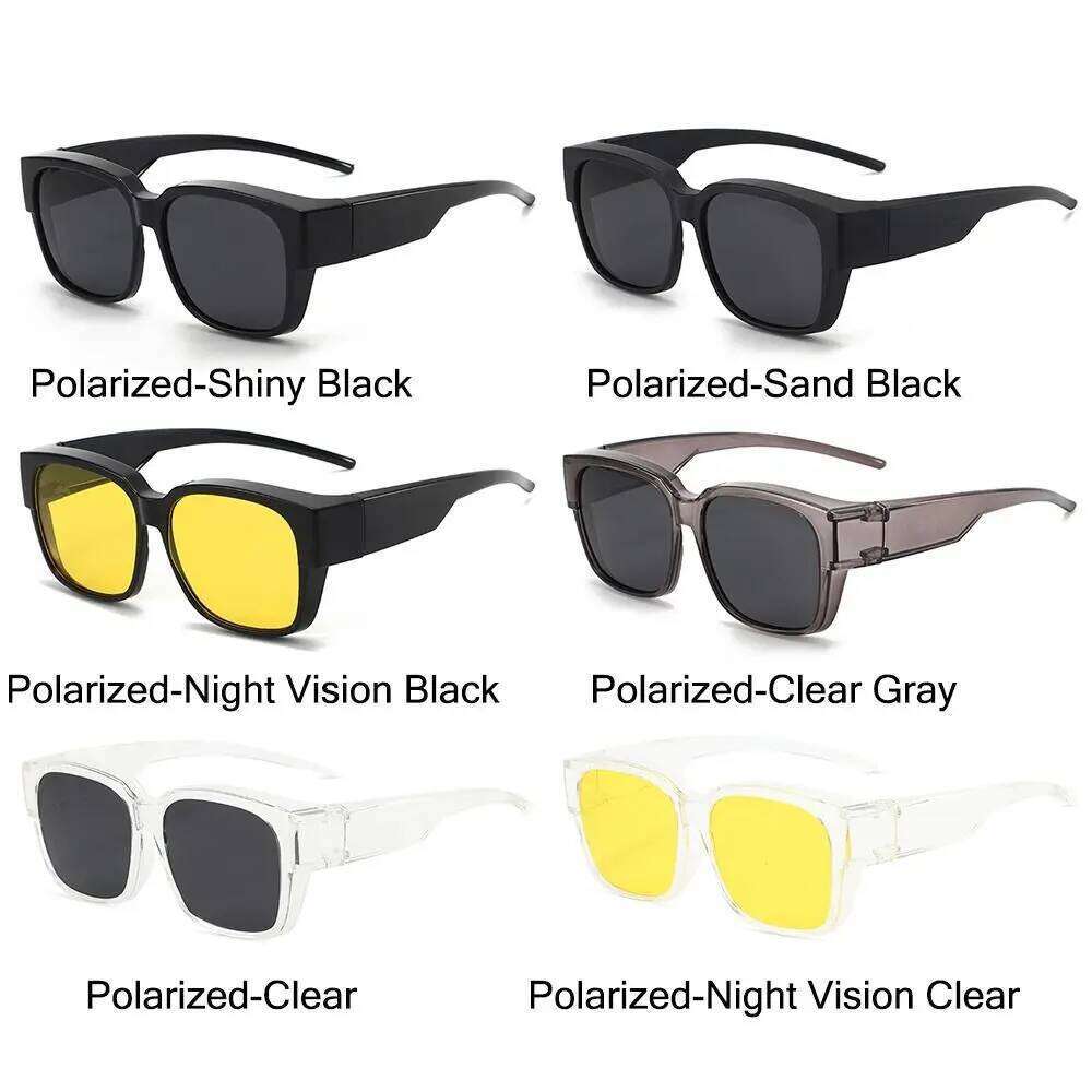 for Driving Riding That Can Be Worn over Other Polarized Fit Over Glasses Sunglasses Square Shades Wrap Around Y260207